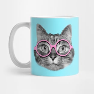 Cat wearing pink glasses Mug